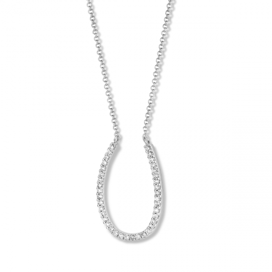18kt gouden ketting met hanger bezet met diamant 0.19ct - 2936