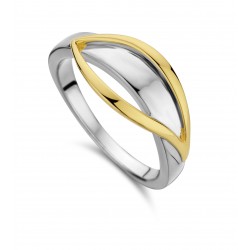 SILVER ROSE - tweekleurige ring in zilver en goldplated - 4188