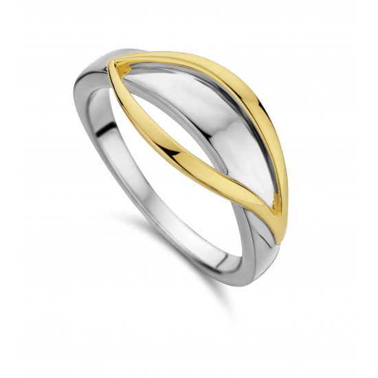 SILVER ROSE - tweekleurige ring in zilver en goldplated - 4188