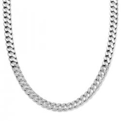Naiomy zilveren gourmette collier met zirconium - 4206