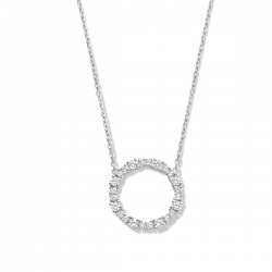 NAIOMY SILVER halsketting met cirkel in zirconium - 4212