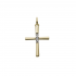 18kt geelgouden hanger met briljant 0.03ct - kruisje - 4283