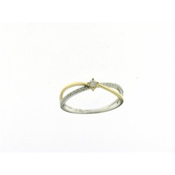 18kt bicolore gouden ring met briljant 0.14ct - 4718