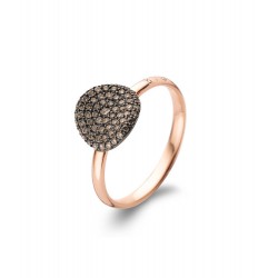 BIGLI Mini waves - 18kt rose gouden ring met witte diamant 0.40ct - 4763