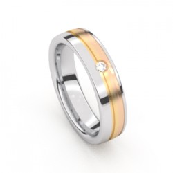 Tessina Staal + 18kt gouden trouwring en diamant - 5123