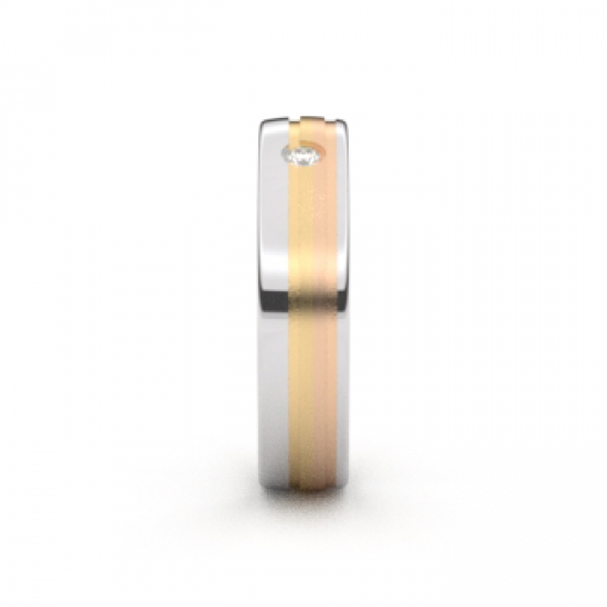 Tessina Staal + 18kt gouden trouwring en diamant - 5123