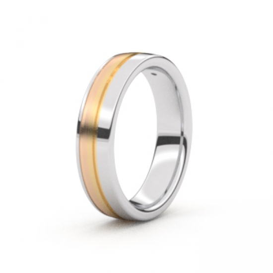 Tessina Staal + 18kt gouden trouwring en diamant - 5123