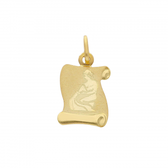 18kt geelgouden horoscoop hanger - waterman - 5242