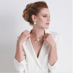 MARCO BICEGO Lunaria - 18kt bicolor gouden halsketting met briljant 1.32ct - 5405