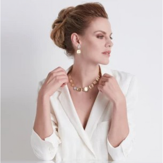 MARCO BICEGO Lunaria - 18kt bicolor gouden halsketting met briljant 1.32ct - 5405