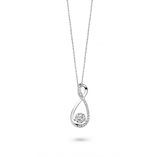 DULCI NEA - 18 kt witgouden hanger met diamant (0.28 ct.) - 6517
