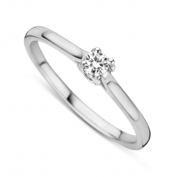 DULCI NEA - 18kt witgouden solitair ring met briljant 0.12ct - 6527