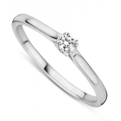 DULCI NEA - 18kt witgouden solitaire ring met briljant 0.09ct - 6528