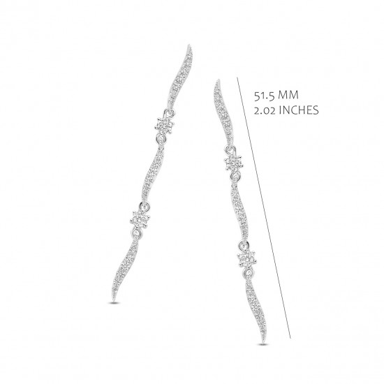 SILVER ROSE -  zilveren oorringen met zirconium - 6575
