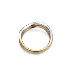 18t bicolore gouden ring met briljant 0.14ct - 6589