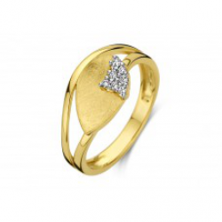 18kt geelgouden ring met briljant 0.06ct - 6654