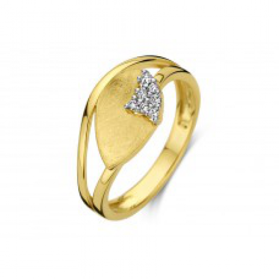 18kt geelgouden ring met briljant 0.06ct - 6654