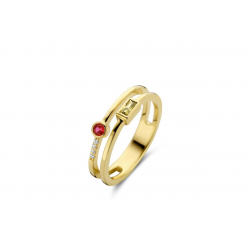 NAIOMY MOMENTS goldplated ring met 2 kleurstenen - 7265