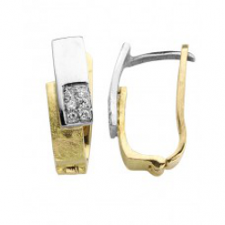 18kt bicolore gouden ring met briljant 0.06ct - 7590