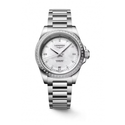 LONGINES Conquest dames uurwerk met briljant 0.44ct - 7737