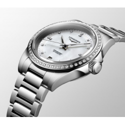 LONGINES Conquest dames uurwerk met briljant 0.44ct - 7737