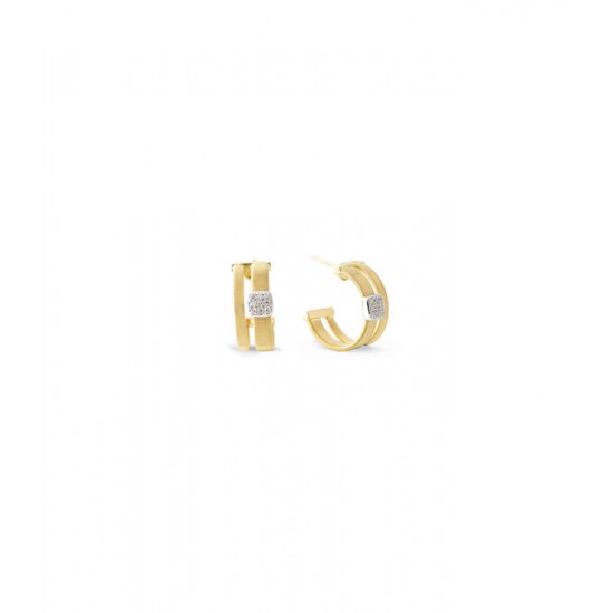 MARCO BICEGO MASAI 18kt bicolor gouden oorringen met briljant 0.14ct - 9541