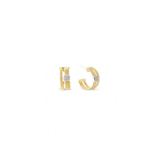 MARCO BICEGO MASAI 18kt bicolor gouden oorringen met briljant 0.14ct - 9541