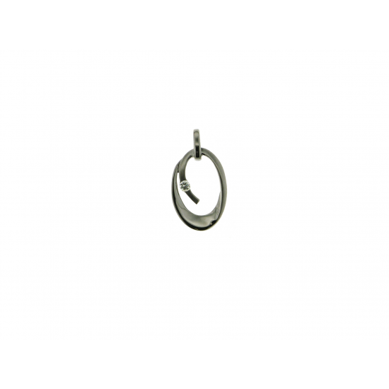 18kt witgouden hanger met diamant 0.02ct - 10141
