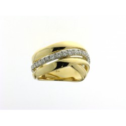 18kt Bicolor gouden ring met briljant 0.635ct - 10210