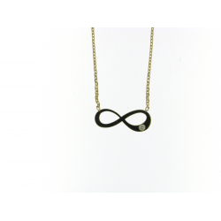 18kt geel gouden halsketting met infiniti / eindeloos / endless - 10928