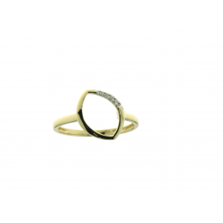 18KT GEEL GOUDEN RING MET BRILJANT 0.03ct - 11873