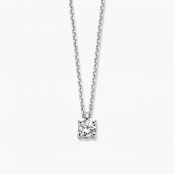 18kt witgouden halsketting met diamant 0.30ct - 12335