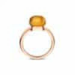 BIGLI Mini Sweety - 18kt rose gouden ring met cognac kwarts, parelmoer 6ct en diamant 0.02ct - 13056