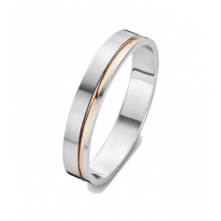 Duo 14kt bicolor gouden trouwring - 13554