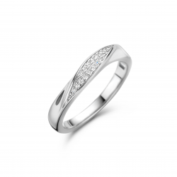 SILVER ROSE - zilveren ring met zirconium - 13591