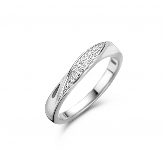 SILVER ROSE - zilveren ring met zirconium - 13591