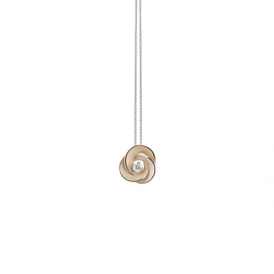 ANNAMARIA CAMMILLI DESERT ROSE - 18kt wit gouden halsketting met hanger en diamant 0.10ct - 13705