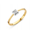 18KT BICOLOR GOUDEN RING MET BRILJANT - 13976