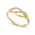 18KT BICOLOR GOUDEN RING MET BRILJANT - 13977