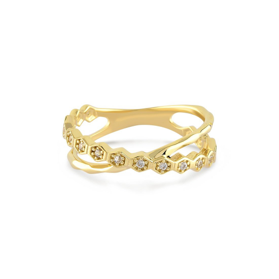 SWING JEWELS - 18kt geelgouden ring met zirconium - 14004
