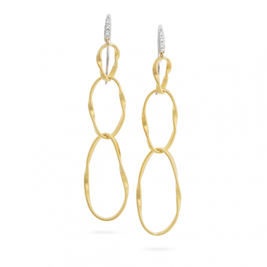 MARCO BICEGO MARRAKECH - 18kt bicolor gouden oorringen met briljant 0.05ct - 14462