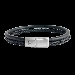 STEEL & BARNETT leather bracelet - Black - 14617