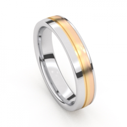 Tessina trouwring - staal + 18kt goud - 14941