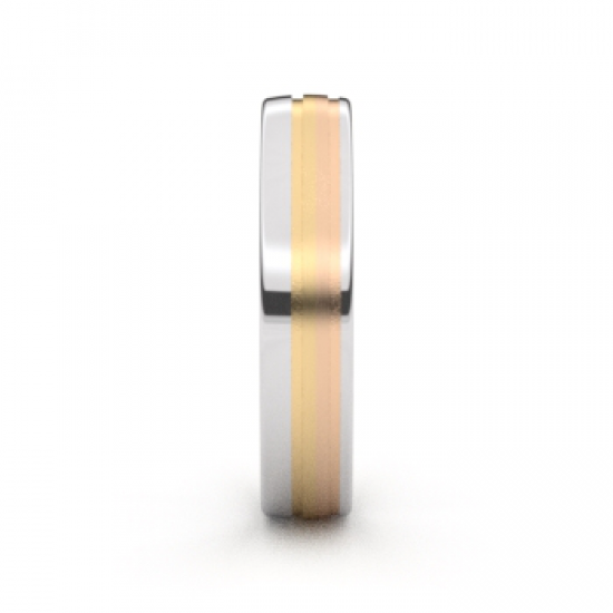 Tessina trouwring - staal + 18kt goud - 14941