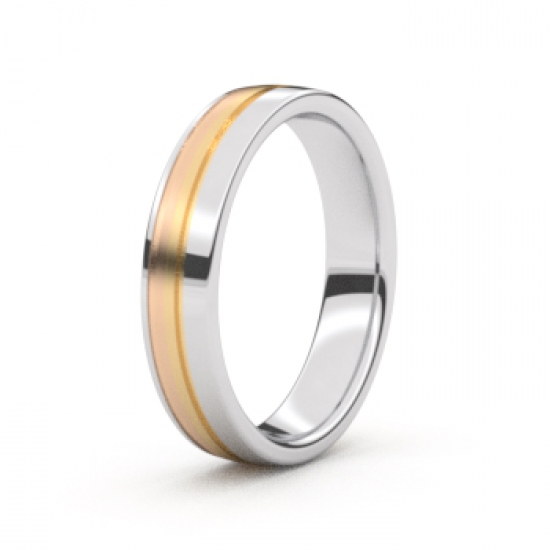 Tessina trouwring - staal + 18kt goud - 14941