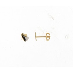 18kt bicolore gouden oorringen - Hartjes - 15024