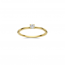 DULCI NEA - 18kt geelgouden solitaire ring met briljant 0.11ct - 15039