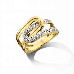 DULCI NEA - 18kt bicolore gouden ring met briljant 0.31ct - 15044