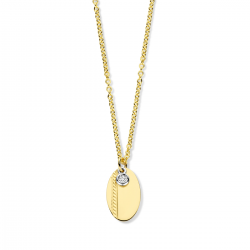18KT geelgouden halsketting met briljant 0.02ct - 15048