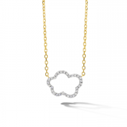 DULCI NEA - 18kt bicolore gouden halsketting met briljant 0.16ct - 15063